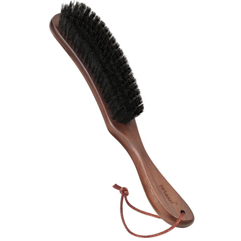 BFWood Clothes Brush - Boar Bristle Lint Brush for Suits, Cashmere, Wool, Velvet, Suede and Pet Hair - Large Black Walnut Wood Handle - Image 1